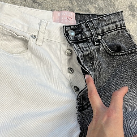 Revice True Love Checkmate Jeans Grey White Straight Button Fly Sz 26 - Picture 13 of 16